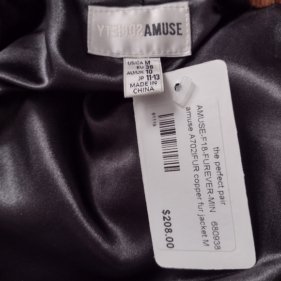 Amuse Society Fur Ever Mine Jacket, M, Copper - Picture 5 of 5